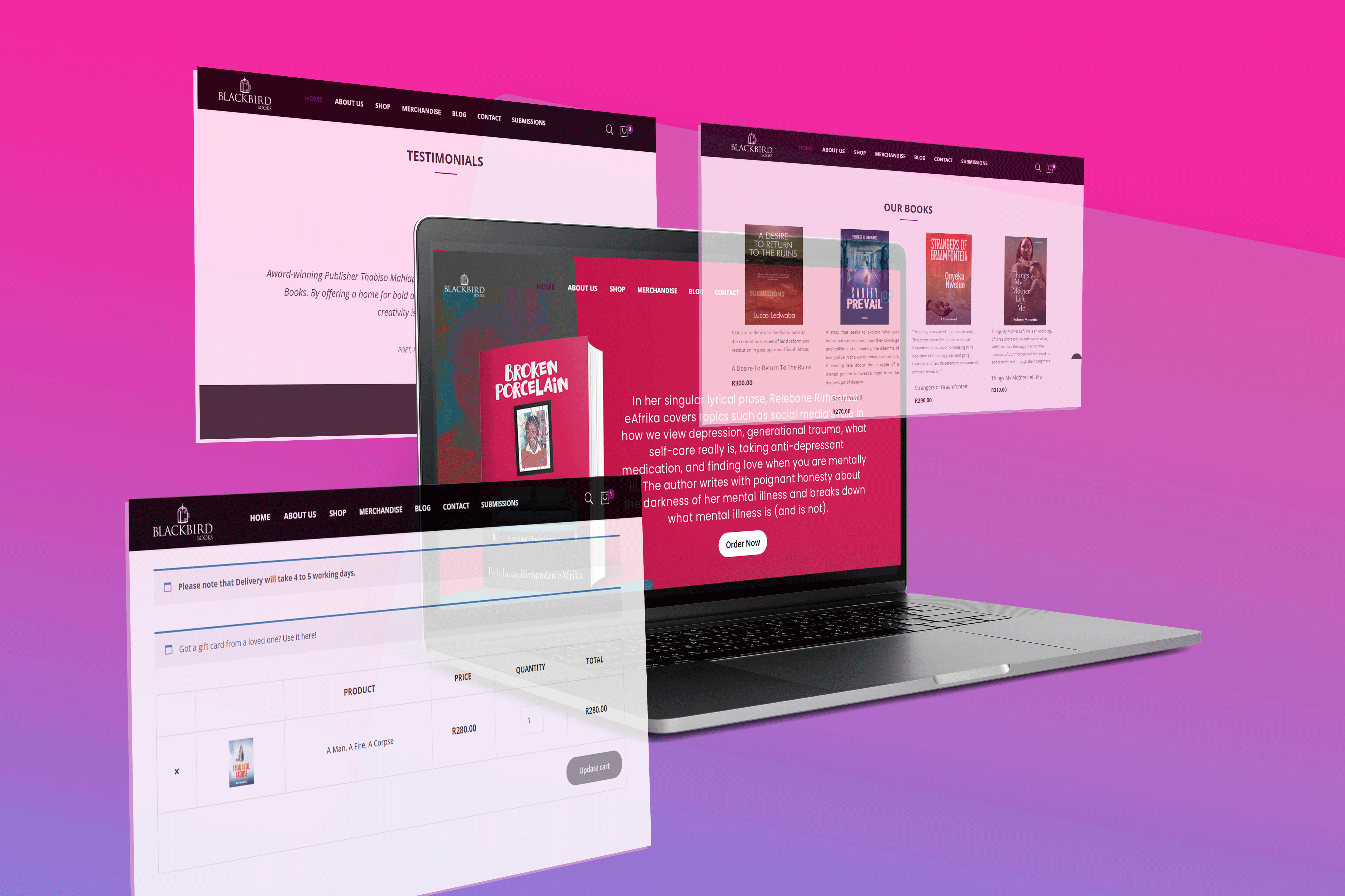 Blackbird Books website Design